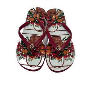 Tory Burch flip-flops red basket fruit 9